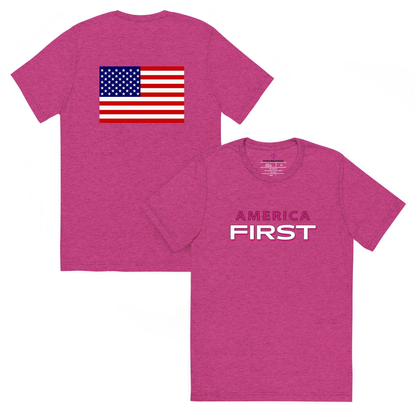 Pink print, berry triblend