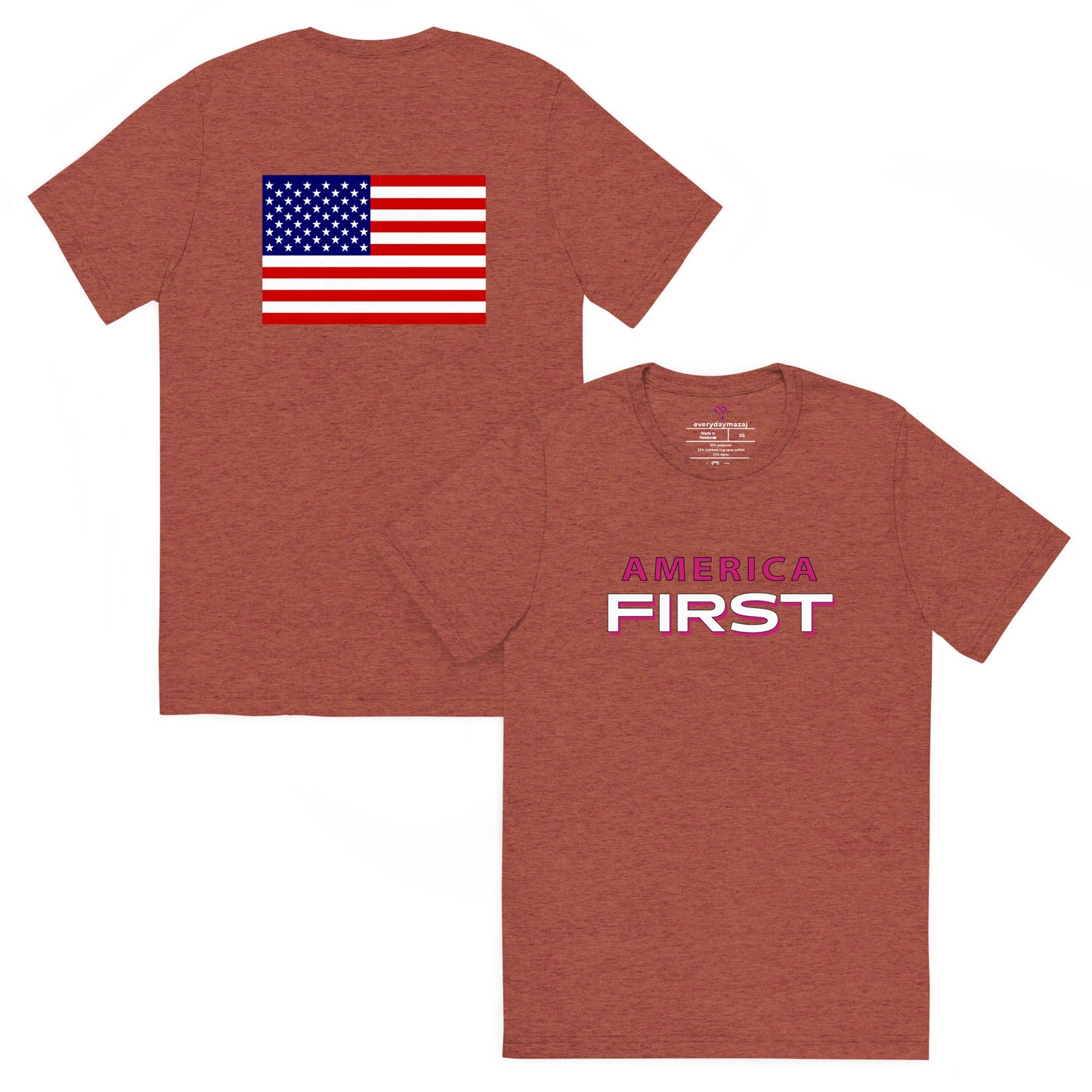 pink print, clay triblend