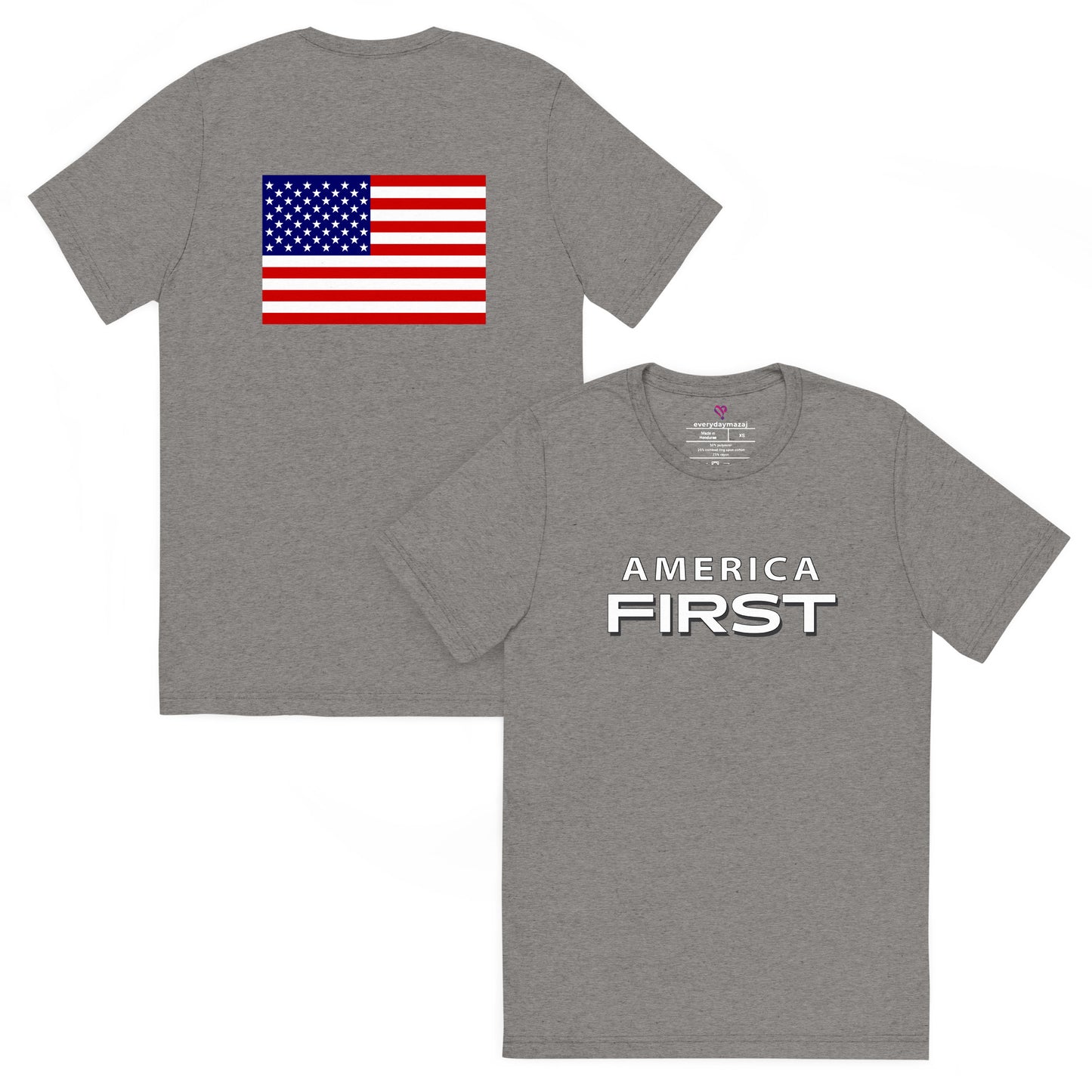 grey print, grey triblend