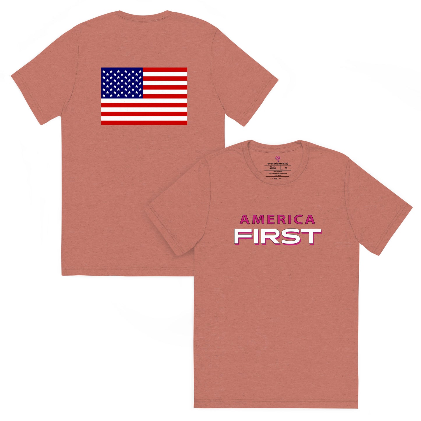 pink print, mauve triblend