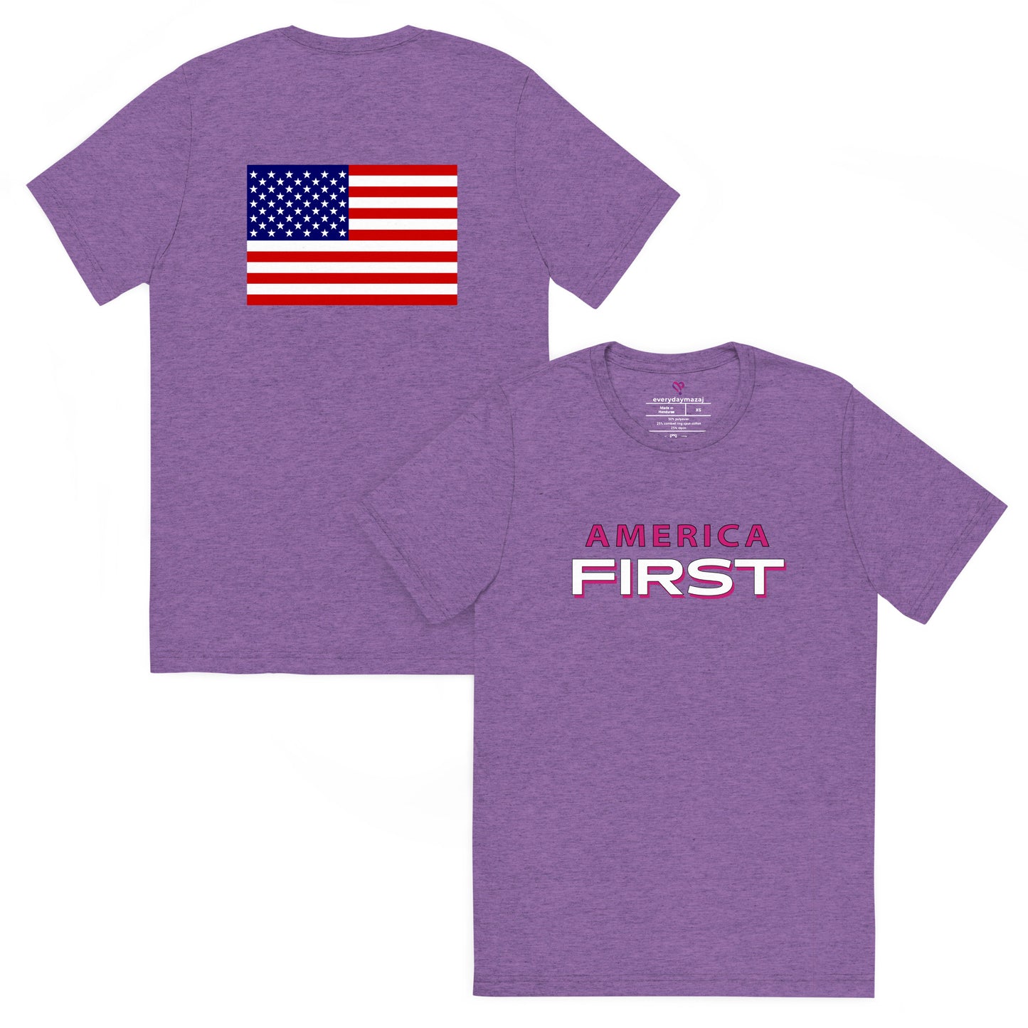 pink print, purple triblend