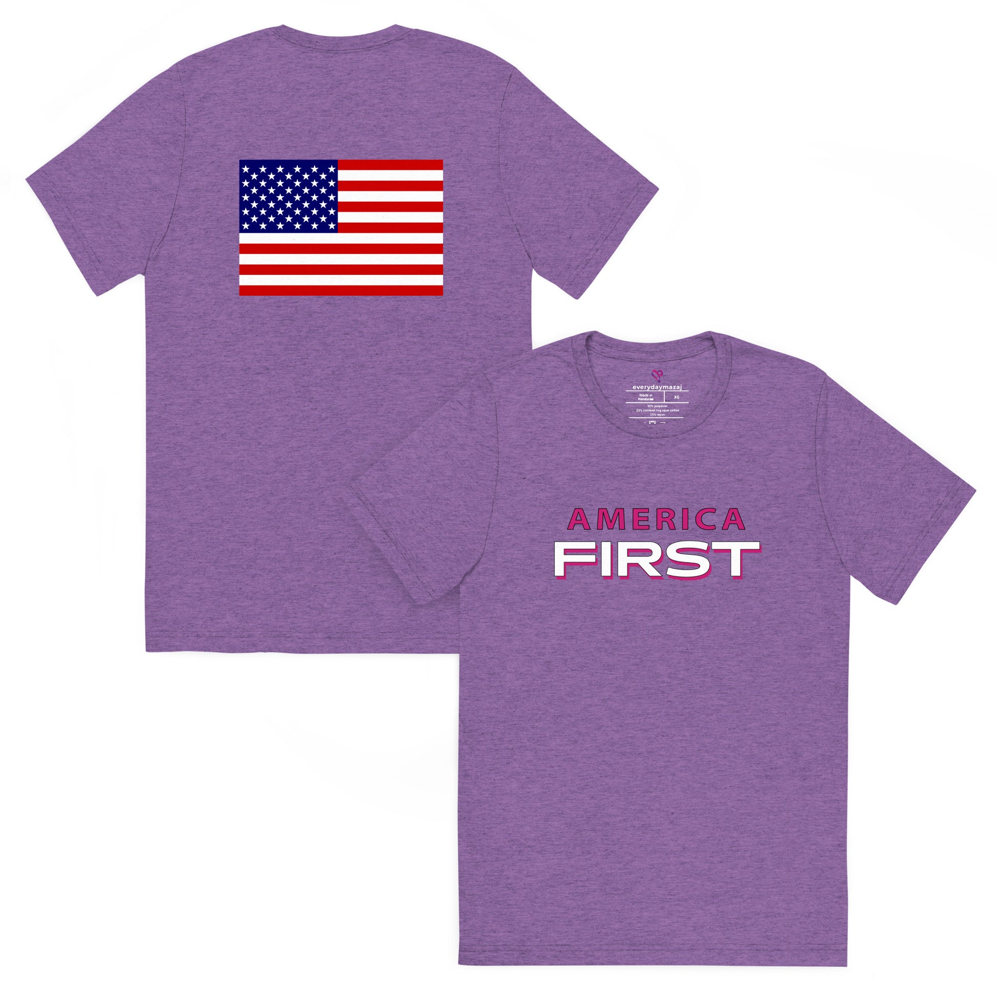 pink print, purple triblend