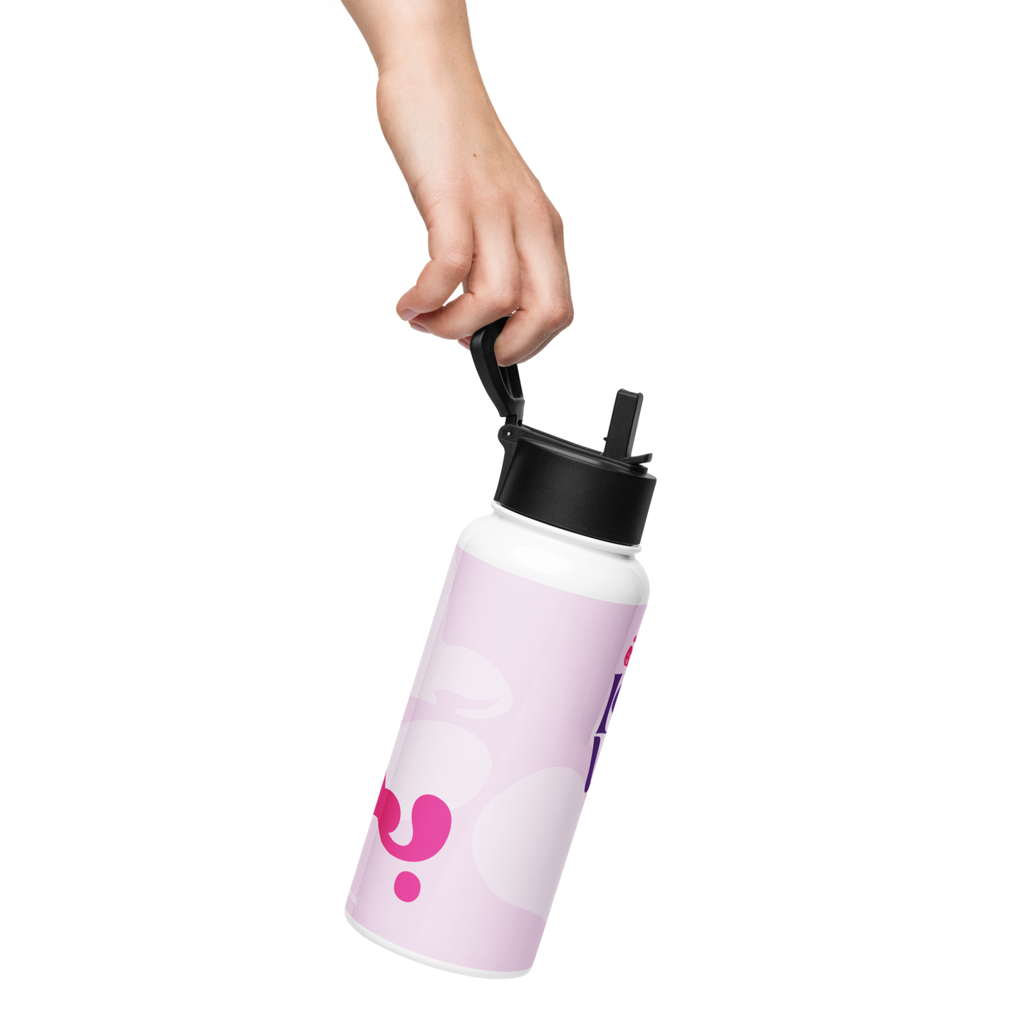 Express Your Love Stainless steel water bottle with a straw lid