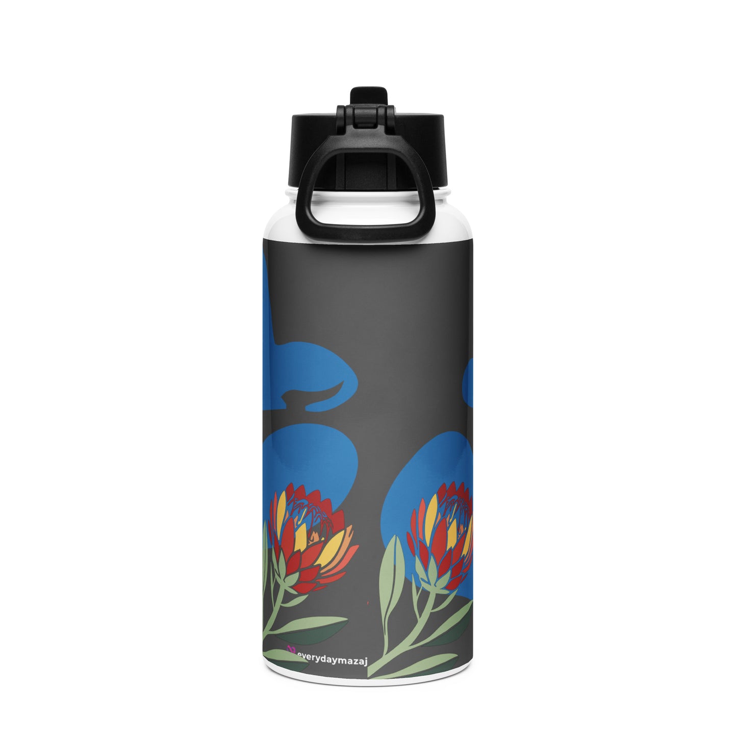 Congo Stainless steel water bottle with a straw lid