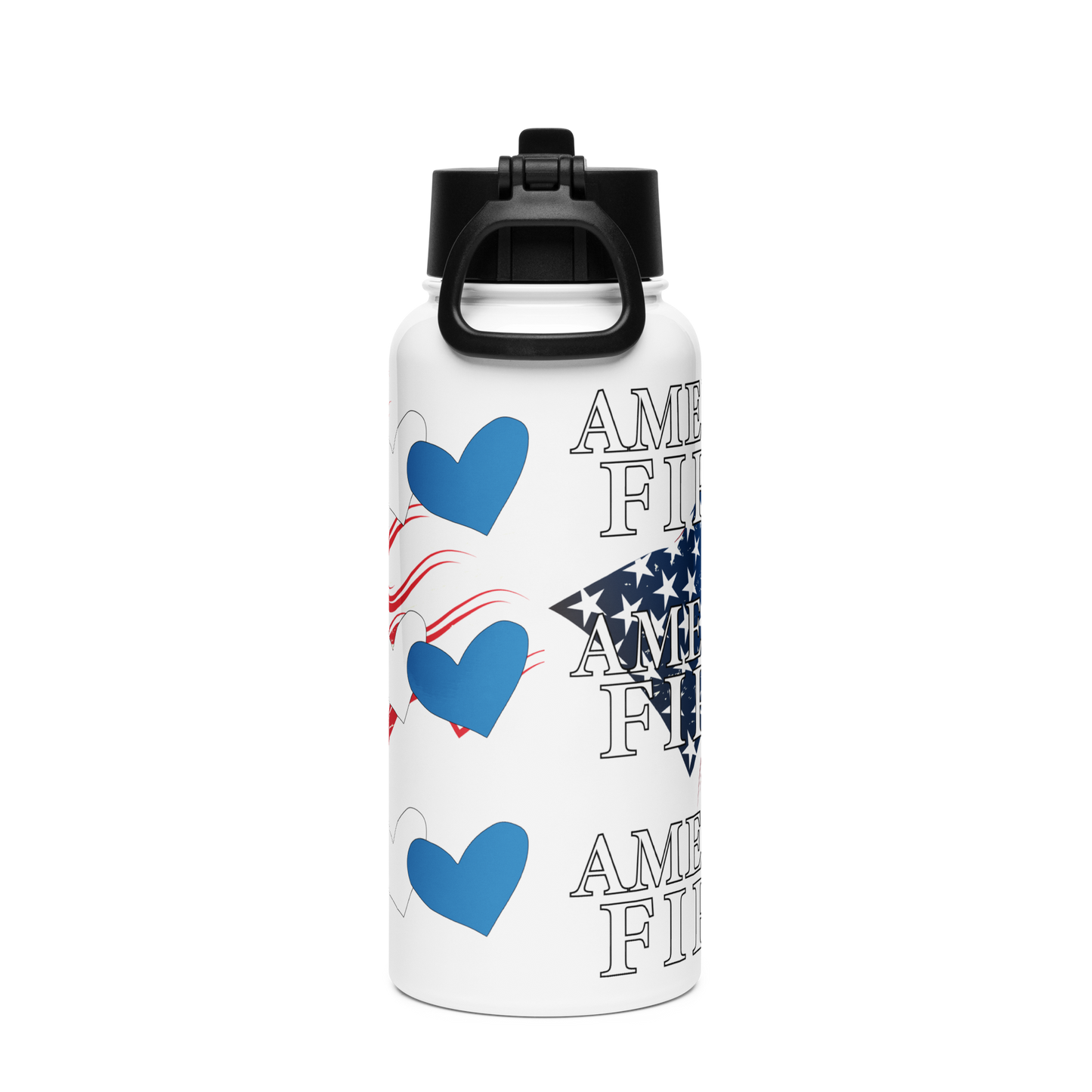 America First Stainless steel water bottle with a straw lid
