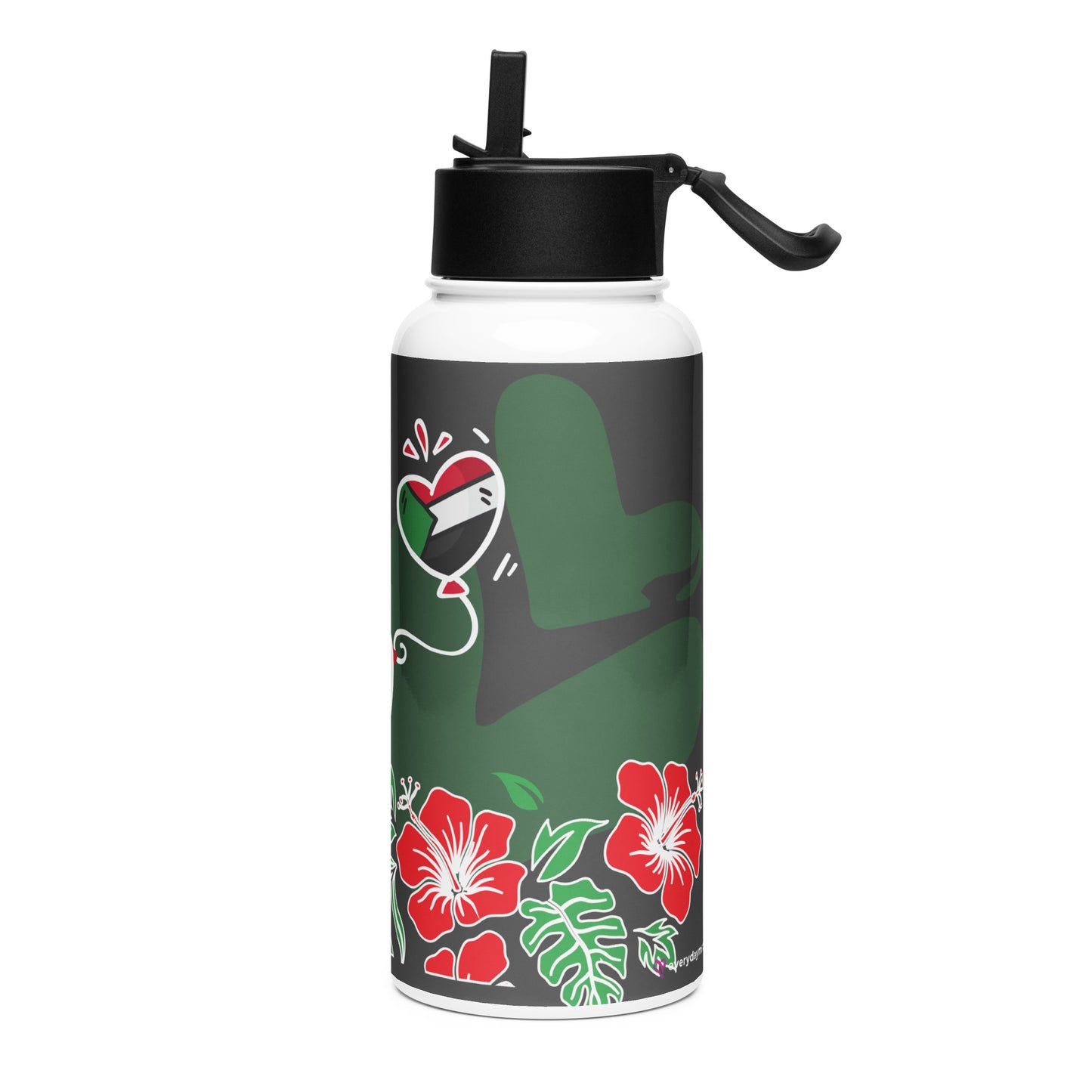 Sudan Stainless steel water bottle with a straw lid