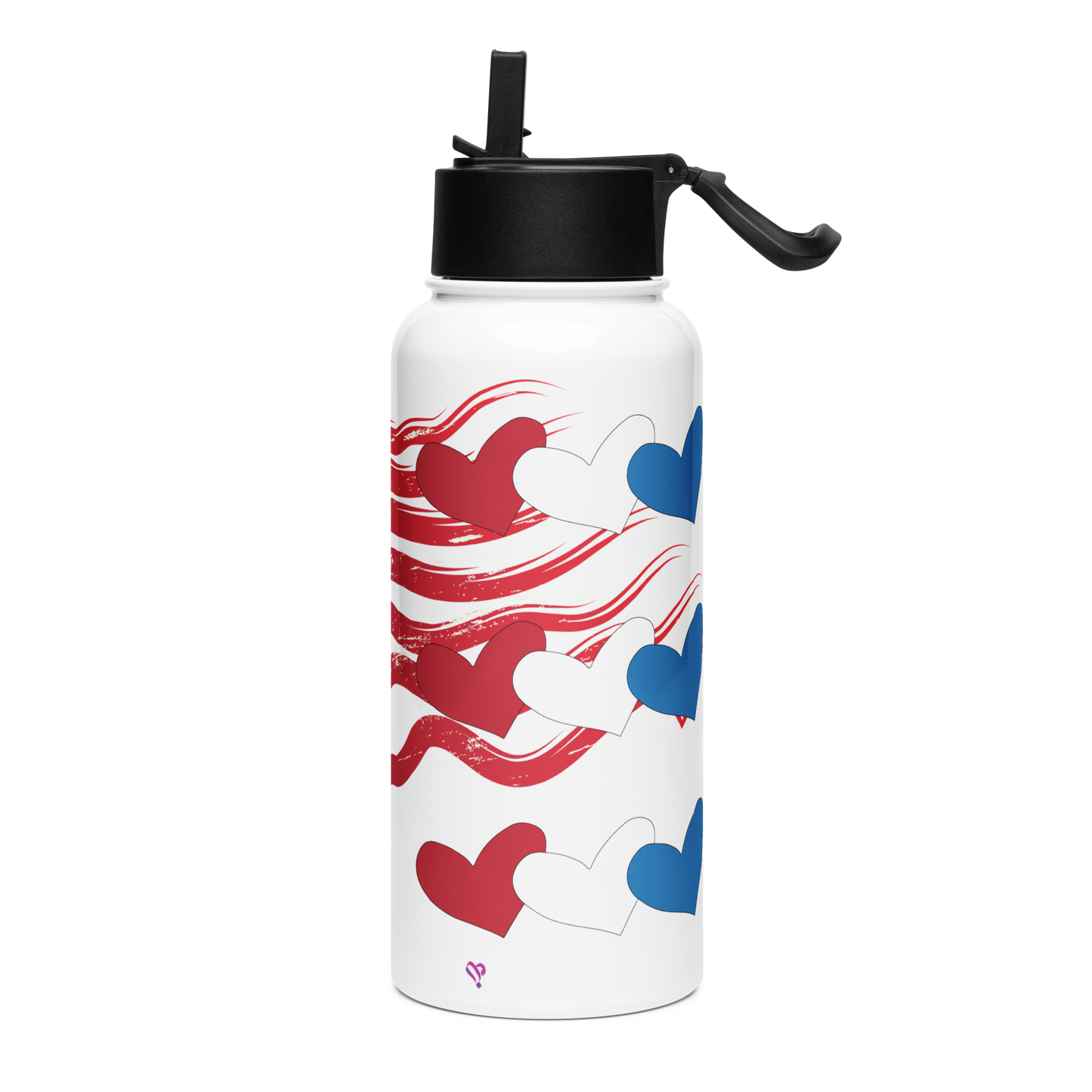 America First Stainless steel water bottle with a straw lid