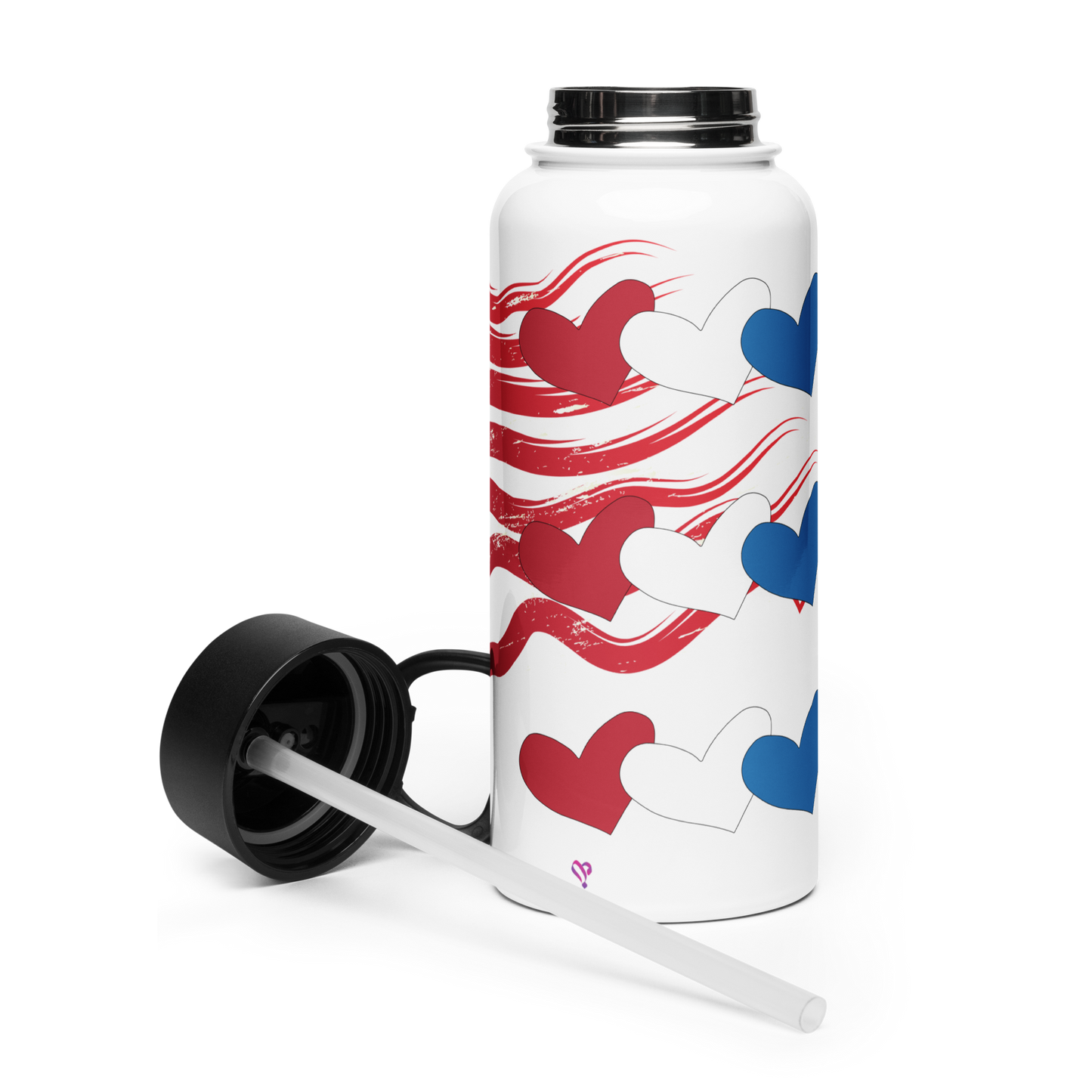 America First Stainless steel water bottle with a straw lid