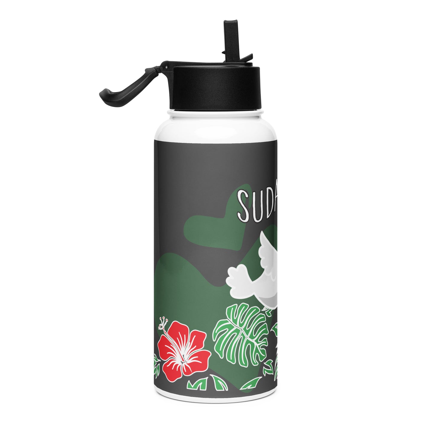 Sudan Stainless steel water bottle with a straw lid