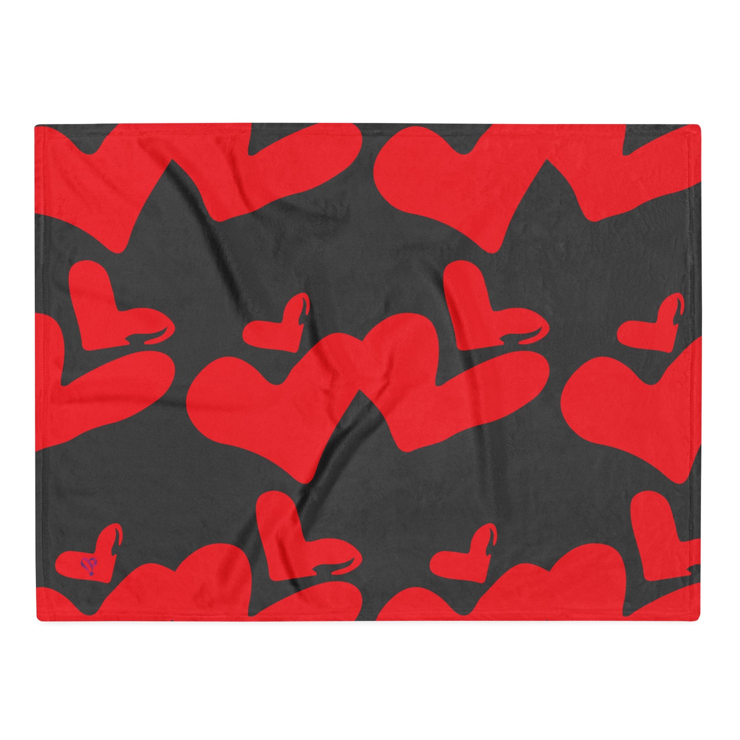 Red Hearts Throw Blanket
