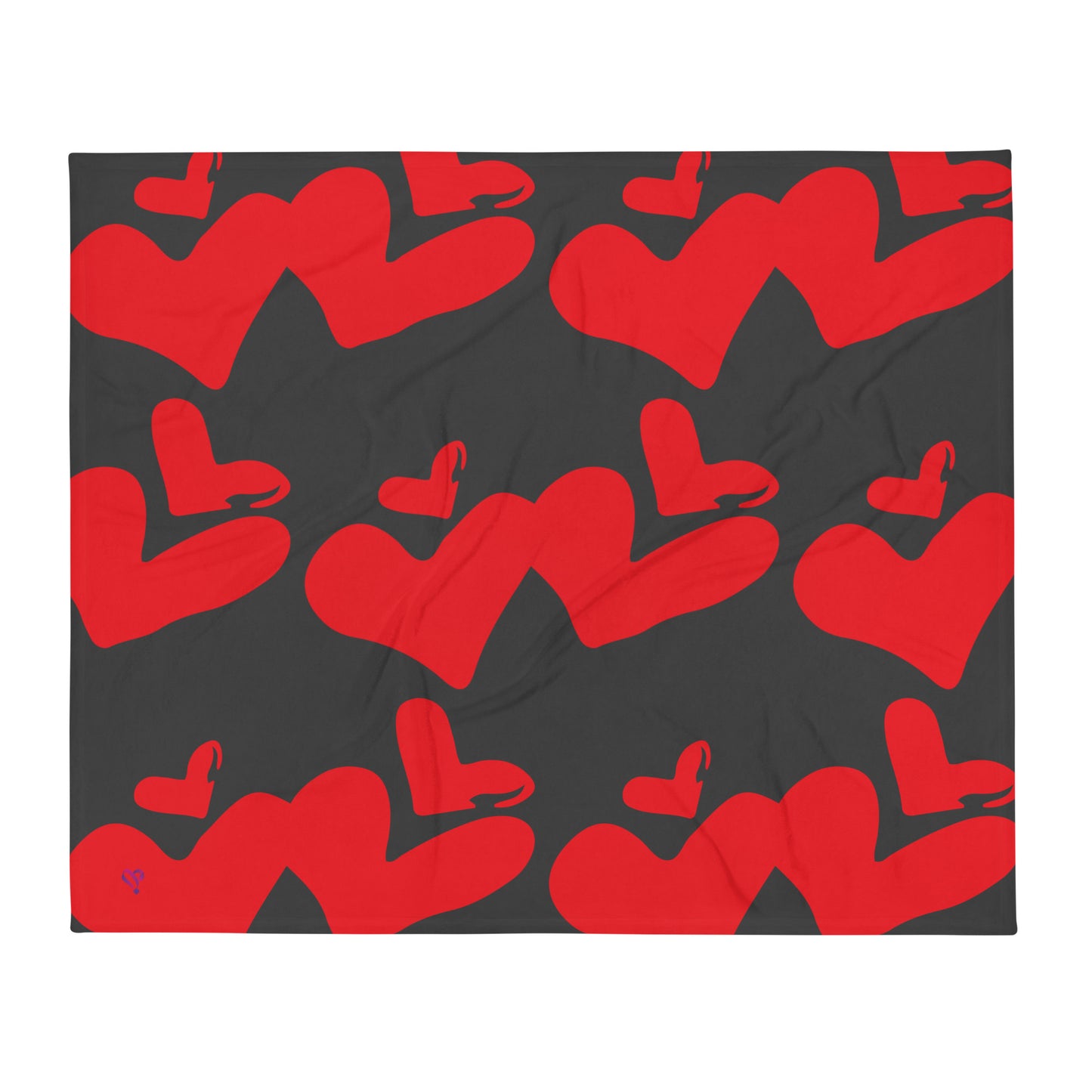 Red Hearts Throw Blanket
