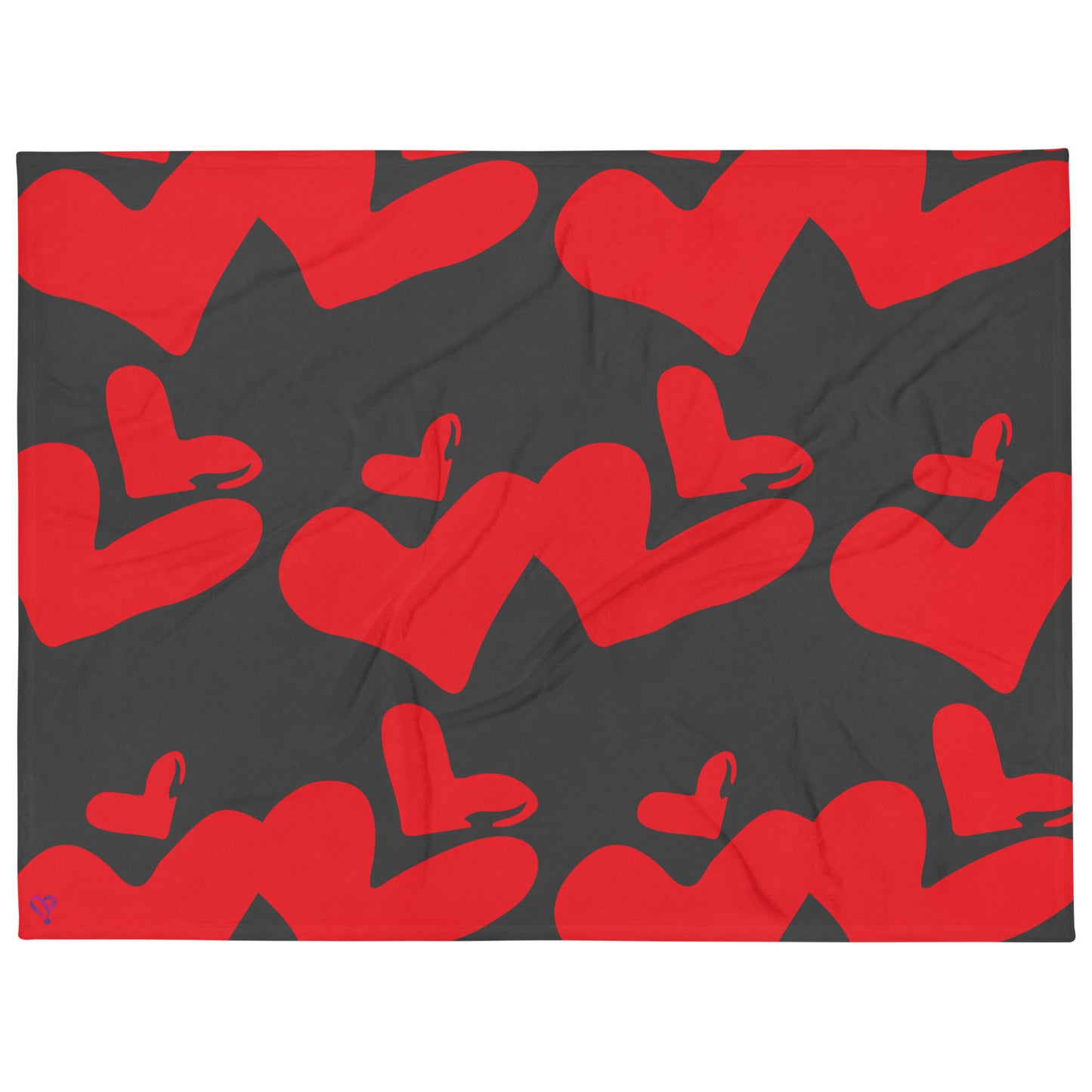 Red Hearts Throw Blanket