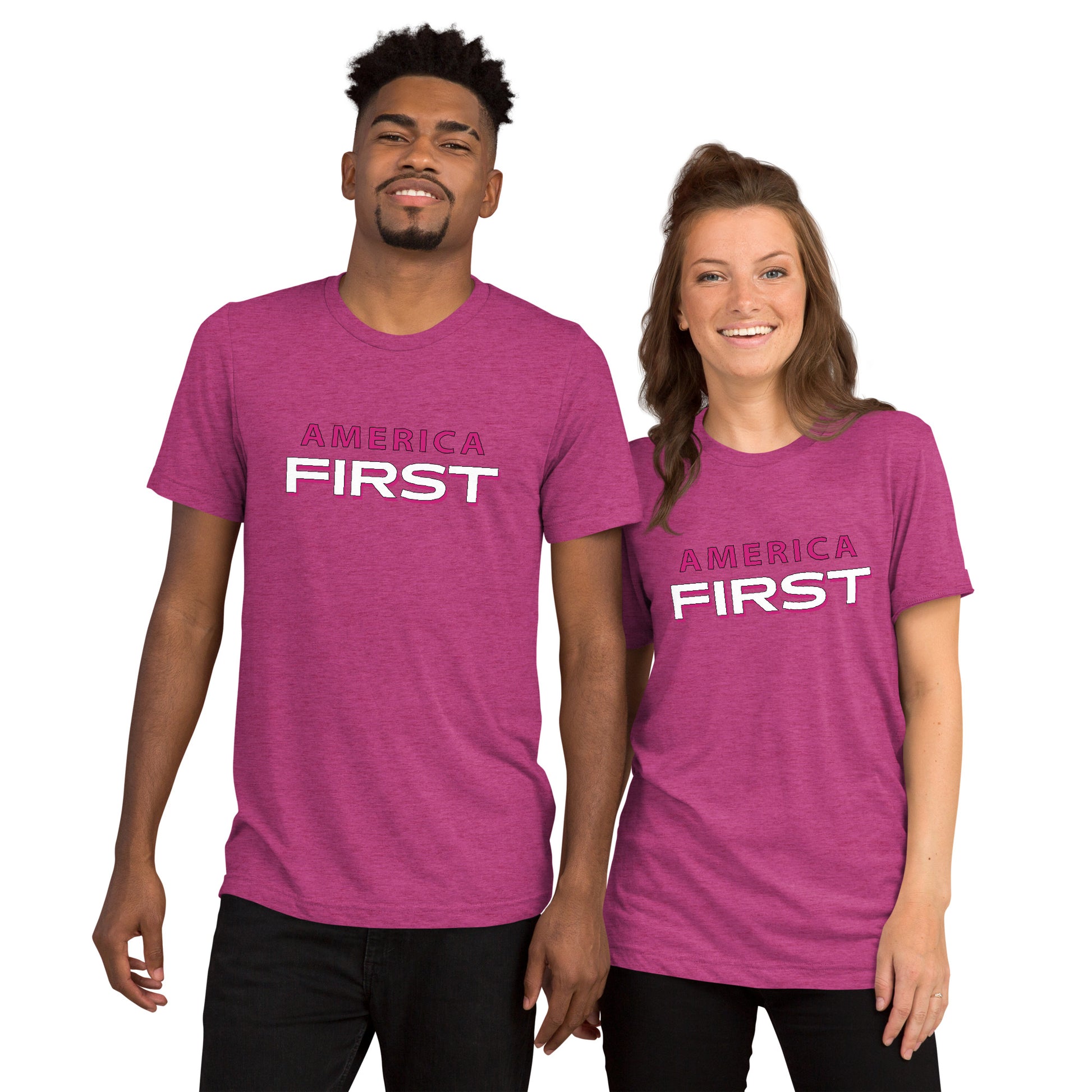 Pink print, berry triblend